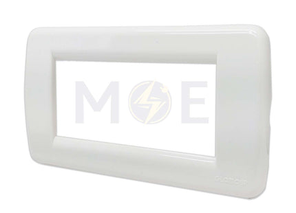 Glamour Plastic Cover Plate White 4module | SA1004-WH