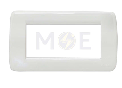 Glamour Plastic Cover Plate White 4module | SA1004-WH