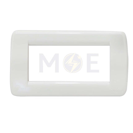 Glamour Plastic Cover Plate White 4module | SA1004-WH