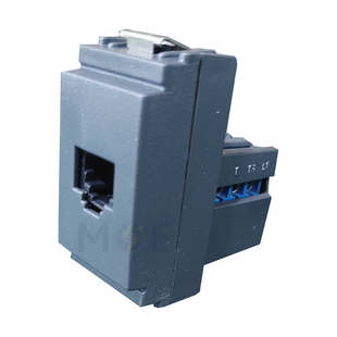 Glamour Telephone Socket Gray RJ11 phone jack | GLMOR-16300 | بريز تلفون رمادي اسود