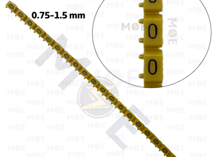 Klemsan Cable Markers Capital Letter KE1 ( 0.75-1.5mm ) Yellow ( O ) | KL 517024 | حلقة ترقيم كابلات اصفر حرف