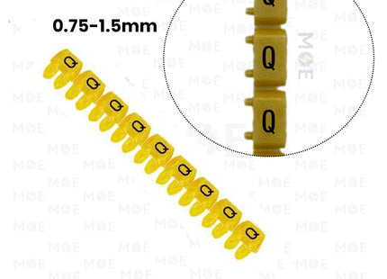 Klemsan Cable Markers Capital Letter KE1 ( 0.75-1.5mm ) Yellow ( Q ) | KL 517026