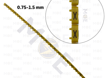 Klemsan Cable Markers Capital Letter KE1 ( 0.75-1.5mm ) Yellow ( X ) | KL 517033 | حلقة ترقيم كابلات اصفر حرف