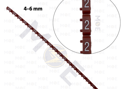 Klemsan Cable Markers Number KE3 ( 4-6mm ) Red ( 2 ) | KL 519002 | حلقة ترقيم كابلات احمر رقم