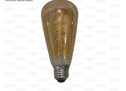 Cuperlight LED Lamp Amber Filament Antique Edison Bulb WarmWhite E27 6W | ST64 | لمبة ليد برم فيلامنت انجاصة عسلي ورم وايت
