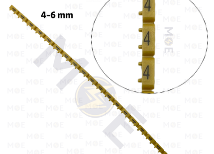 Klemsan Cable Markers Number KE3 ( 4-6mm ) Yellow ( 4 ) | KL 519004 | حلقة ترقيم كابلات اصفر رقم