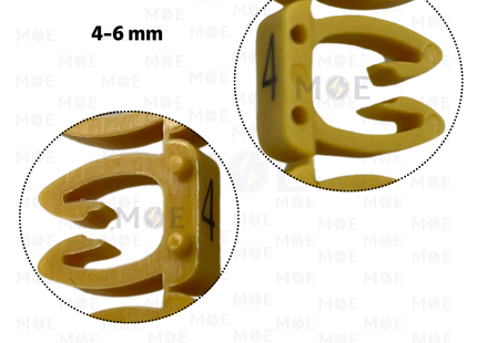 Klemsan Cable Markers Number KE3 ( 4-6mm ) Yellow ( 4 ) | KL 519004 | حلقة ترقيم كابلات اصفر رقم