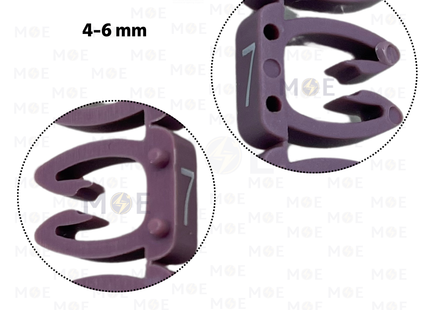 Klemsan Cable Markers Number KE3 ( 4-6mm ) Purple ( 7 ) | KL 519007 | حلقة ترقيم كابلات موف رقم