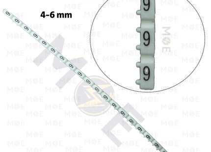 Klemsan Cable Markers Number KE3 ( 4-6mm ) White ( 9 ) | KL 519009 | حلقة ترقيم كابلات ابيض رقم