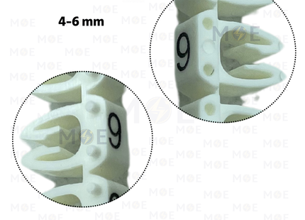 Klemsan Cable Markers Number KE3 ( 4-6mm ) White ( 9 ) | KL 519009 | حلقة ترقيم كابلات ابيض رقم