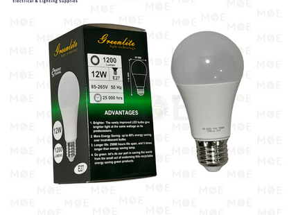 Greenlite LED Lamp Bulb Daylight E27 12W | GR-A60 12W 6000K | لمبة ليد برم بول دايلايت