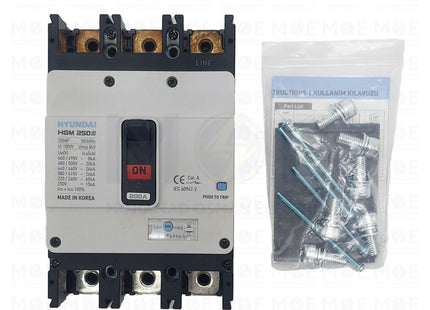 Hyundai MCB HGM250S Adjustable 26KA 3P 200A  - دجنتور صناعي عياري (1)