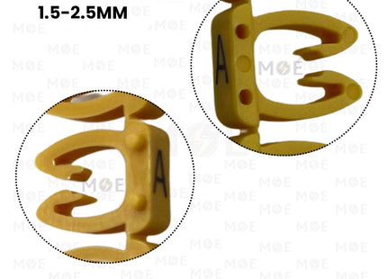 Klemsan Cable Markers Capital Letter KE2 ( 1.5-2.5mm ) Yellow ( A ) | KL 518010