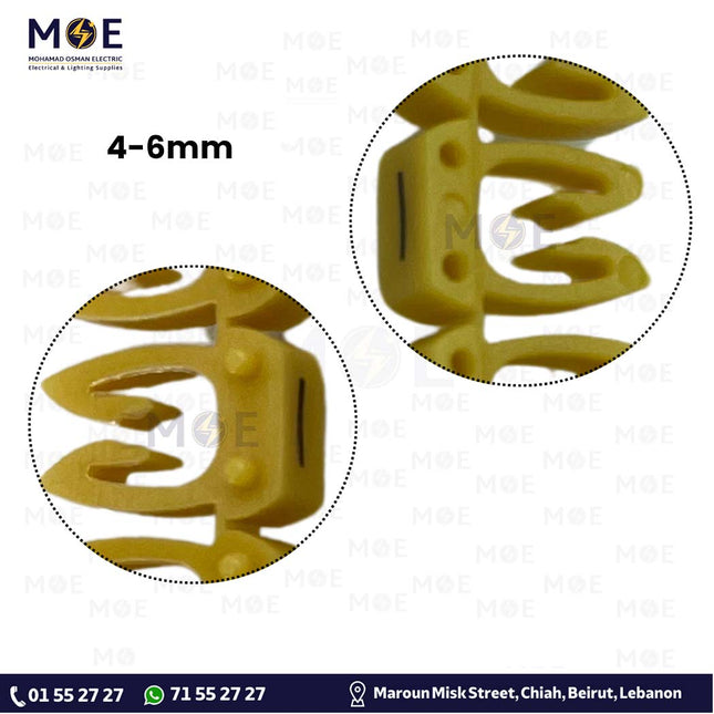 Klemsan Cable Markers Capital Letter KE3 ( 4-6mm ) Yellow ( I ) | KL 519018