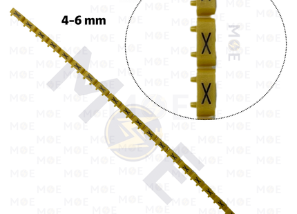 Klemsan Cable Markers Capital Letter KE3 ( 4-6mm ) Yellow ( X ) | KL 519033 | حلقة ترقيم كابلات اصفر حرف