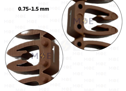 Onka Cable Markers Number KCG0001 ( 0.75-1.5mm ) Brown ( 1 ) | R 9849 | حلقة ترقيم كابلات بني رقم
