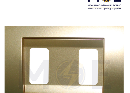 Abbas Margo Cover Plate Gold Matt*Gold Matt 2module | 2900-01-MRG-ADP | بلاك مجوز مارغو ذهبي مات على ذهبي مات مع ادبتر