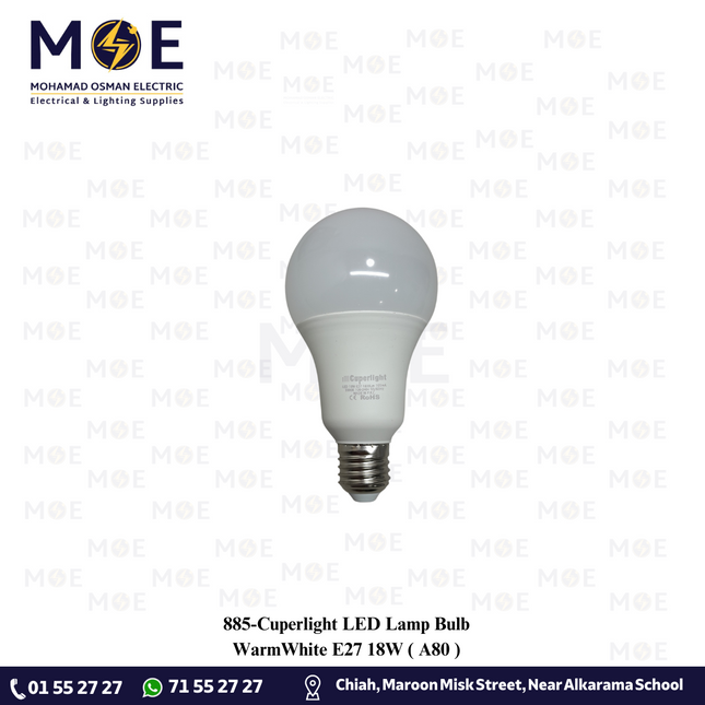 Cuperlight LED Lamp Bulb WarmWhite E27 18W | A80