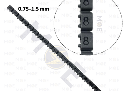 Onka Cable Markers Number KCG0001 ( 0.75-1.5mm ) Gray ( 8 ) | R 9858 | حلقة ترقيم كابلات رمادي رقم