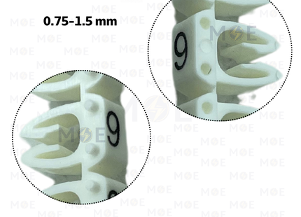 Onka Cable Markers Number KCG0001 ( 0.75-1.5mm ) White ( 9 ) | R 9859 | حلقة ترقيم كابلات ابيض رقم