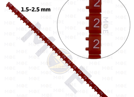 Onka Cable Markers Number KCG0002 ( 1.5-2.5mm ) Red ( 2 ) | R 9896 | حلقة ترقيم كابلات احمر رقم