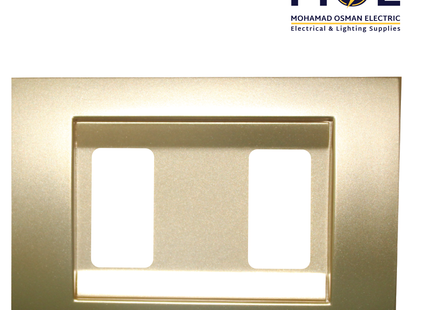 Abbas Carol Cover Plate Gold Matt*Gold Matt 2module | 2700-14-CRL-ADP | بلاك مجوز كارول ذهبي مات على ذهبي مات مع ادبتر