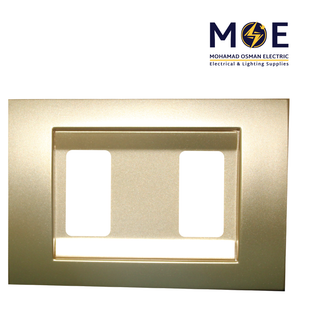 Abbas Carol Cover Plate Gold Matt*Gold Matt 2module | 2700-14-CRL-ADP | بلاك مجوز كارول ذهبي مات على ذهبي مات مع ادبتر