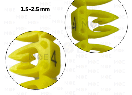 Onka Cable Markers Number KCG0002 ( 1.5-2.5mm ) Yellow ( 4 ) | R 9898 | حلقة ترقيم كابلات اصفر رقم