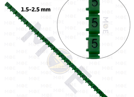 Onka Cable Markers Number KCG0002 ( 1.5-2.5mm ) Green ( 5 ) | R 9899 | حلقة ترقيم كابلات اخضر رقم
