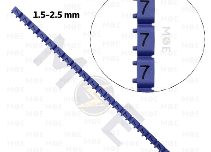 Onka Cable Markers Number KCG0002 ( 1.5-2.5mm ) Purple ( 7 ) | R 9901 | حلقة ترقيم كابلات موف رقم