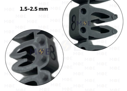 Onka Cable Markers Number KCG0002 ( 1.5-2.5mm ) Gray ( 8 ) | R 9902 | حلقة ترقيم كابلات رمادي رقم
