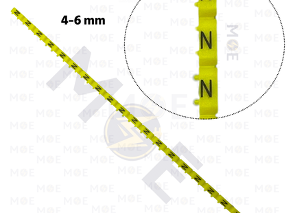 Onka Cable Markers Capital Letter KCG0003 ( 4-6mm ) Yellow ( N ) | H 9972 | حلقة ترقيم كابلات اصفر حرف