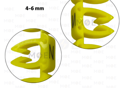 Onka Cable Markers Capital Letter KCG0003 ( 4-6mm ) Yellow ( N ) | H 9972 | حلقة ترقيم كابلات اصفر حرف
