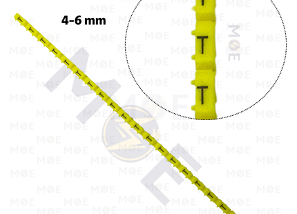Onka Cable Markers Capital Letter KCG0003 ( 4-6mm ) Yellow ( T ) | H 9979 | حلقة ترقيم كابلات اصفر حرف
