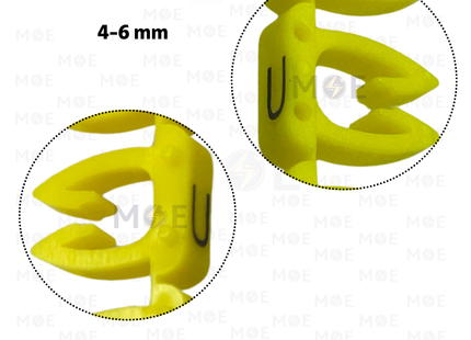 Onka Cable Markers Capital Letter KCG0003 ( 4-6mm ) Yellow ( U ) | H 9980 | حلقة ترقيم كابلات اصفر حرف