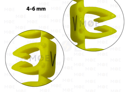 Onka Cable Markers Capital Letter KCG0003 ( 4-6mm ) Yellow ( V ) | H 9981 | حلقة ترقيم كابلات اصفر حرف