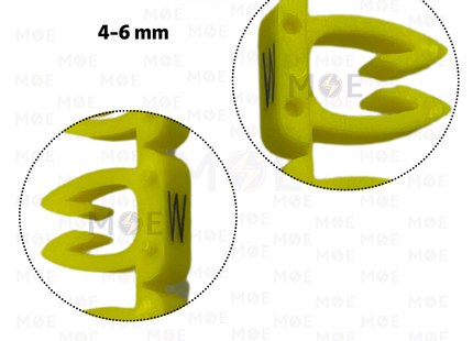Onka Cable Markers Capital Letter KCG0003 ( 4-6mm ) Yellow ( W ) | H 9982 | حلقة ترقيم كابلات اصفر حرف