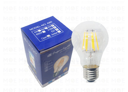 Cuperlight LED Lamp Clear Filament Bulb WarmWhite 2700k E27 8W | A60 | لمبة ليد برم فيلامنت بول شفاف ورم وايت