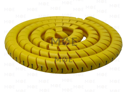 KSS Interlock Cable Markers Number ECAH2 ( 3.5-8mm ) Yellow ( 1 ) | حلقة ترقيم كابلات كوتشوك تلبيس اصفر رقم