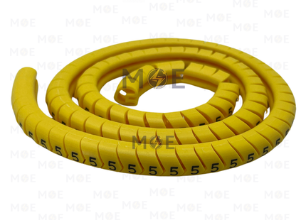 KSS Interlock Cable Markers Number ECAH2 ( 3.5-8mm ) Yellow ( 5 ) | حلقة ترقيم كابلات كوتشوك تلبيس اصفر رقم