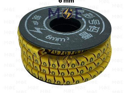 Interlock Cable Markers Number ( 6mm ) Yellow ( 0 ) | 6mm ( 0 ) 219865 | حلقة ترقيم كابلات كوتشوك تلبيس اصفر رقم