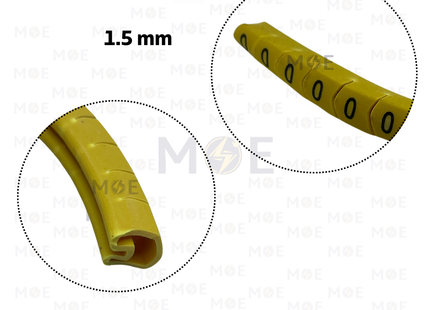 Interlock Cable Markers Number ( 1.5mm ) Yellow ( 0 ) | 1.5mm ( 0 ) | 219863 | حلقة ترقيم كابلات كوتشوك تلبيس اصفر رقم