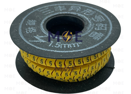 Interlock Cable Markers Number ( 1.5mm ) Yellow ( 5 ) | 1.5mm ( 5 ) | 219863 | حلقة ترقيم كابلات كوتشوك تلبيس اصفر رقم