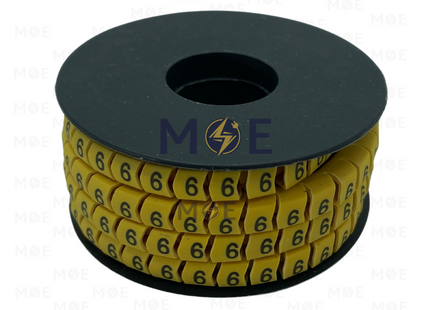Interlock Cable Markers Number ( 1.5mm ) Yellow ( 6 ) | 1.5mm ( 6 ) | 219863 | حلقة ترقيم كابلات كوتشوك تلبيس اصفر رقم