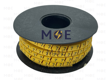 Interlock Cable Markers Number ( 1.5mm ) Yellow ( 7 ) | 1.5mm ( 7 ) | 219863 | حلقة ترقيم كابلات كوتشوك تلبيس اصفر رقم