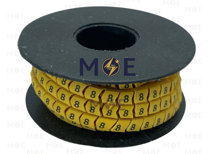 Interlock Cable Markers Number ( 1.5mm ) Yellow ( 8 ) | 1.5mm ( 8 ) | 219863 | حلقة ترقيم كابلات كوتشوك تلبيس اصفر رقم