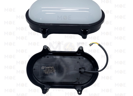Cuperlight Led Oval Light Fixture/Applique WaterProof Black Daylight 30W | ابليك حائط مطري بيضاوي ليد اسود دايلايت