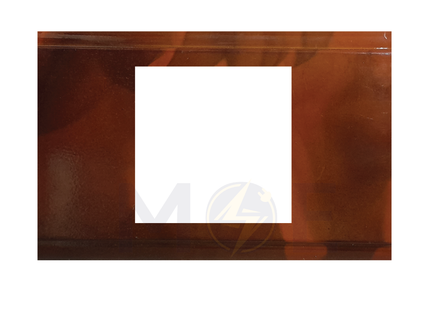 Golden Rose Standard Curved Cover Plate Cherry Wood 3module | 409 | بلاك بلاستيك خشب كرزي