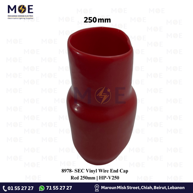 SEC Vinyl Wire End Cap Red 250mm | HP-V250