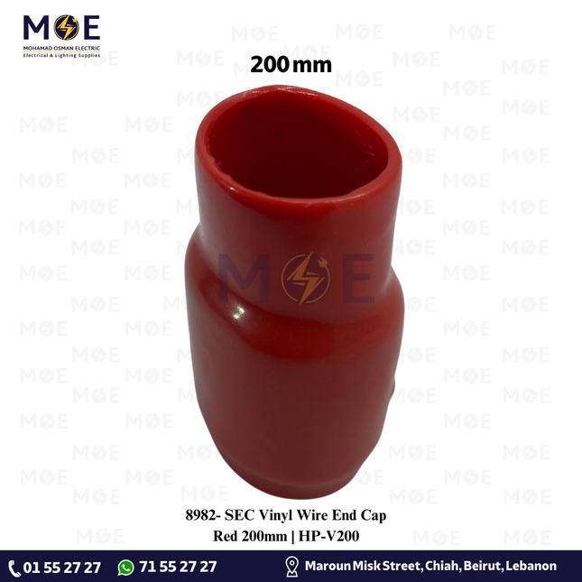 SEC Vinyl Wire End Cap Red 200mm | HP-V200